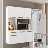 Armário de Cozinha Completa Suspenso com Balcão 6 Portas 1 Gaveta