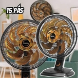 Ventilador de Mesa e Parede Mallory Egeo, Silencioso, Hélice de 15 pás