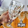 Jogo De Taças Diamante De Vidro 6 Peças 340ml