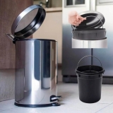 Lixeira Com Pedal E Balde Interno Ágata Inox 5 Litros Mor