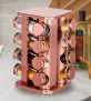 Porta Tempero Giratório Inox 16 Potes Quadrado Rosé Gold – Dubai