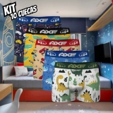 Kit 10 Cuecas Box Boxer Infantil