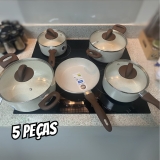 Jogo De Panelas Smart Plus Vanilla Indução Cerâmico 5peças Brinox