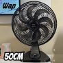 WAP Ventilador de Mesa e Parede 50cm FLOW TURBO, com Tecnologia Silenciosa e Econômica, 8 Pás e 3 Velocidades, 180W 110V