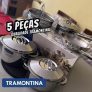 Jogo Panelas 5 Peças Aço Inox Fundo Triplo Solar Tramontina