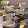 Conjunto Jogo 6 Panelas Pratic Cook Vanilla Marmol Indução Mimo