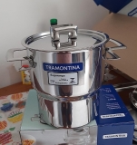 Cuscuzeira Tramontina Brava Em Aço Inox Com Alças E Tampa 14 Cm 2, 1 L