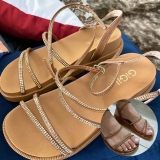Sandália Feminina Papete Birken Flatform Brilho Strass Gigil