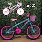 Bicicleta Para Meninas Colli Jully Aro 20 Tam 12 Branca Com Cestinha Rosa