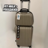 Mala De Bordo + Frasqueira Viagem Rodinhas 360° Abs Tam. P