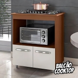 Balcão Moblis Móveis Cooktop 5 Bocas Forno Microondas Multiuso Elisa