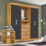 Guarda-roupa Casal com Espelho 4 Portas 4 Gavetas – Araplac Pequim