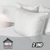 Kit 2 Travesseiro Soft Touch Ouro Antialérgico Lavável Fibra