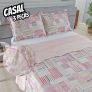 Kit Cobre Leito Colcha Casal Bouti Dupla Face Estampado 3pçs
