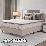 Cama Box Colchão Casal Molas Ensacadas City Pillow Top 138x188x61cm