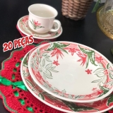 Aparelho De Jantar E Chá 20 Peças Donna Jardim Tropical Multicor Biona