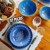 Aparelho de Jantar Mandacaru Martha Medeiros Céu 12 Peças