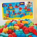 MEGA BLOKS, Supercaixa com 100 Blocos de Montar Grandes