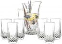 Western Home JAR-25 Conjunto Jarra e Copos Olímpia, Transparente, 7 unidades