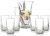 Western Home JAR-25 Conjunto Jarra e Copos Olímpia, Transparente, 7 unidades