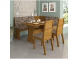 Mesa de Canto Alemão 6 Lugares 2 Cadeiras – Retangular Viero Móveis Hanover