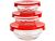 Jogo de Potes de Vidro Hermético Casambiente – com Tampa Redondo JGTI018/02 3 Peças