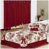 Kit Colcha Casal Laila C/ Cortina 2m Varias Cores