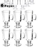 Jogo de Taças para Cappuccino Vidro 6 Peças – 114ml Lyor 6629