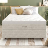 Cama Box de Casal Premium Sommier + Colchão de Casal Premium Dallas com Molas Pocket 62x138x188 cm – Bege