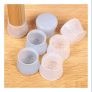 Kit 4 Pçs Protetor Silicone Mesa Cadeira Pé Redondo E Quadrado Proteger o piso