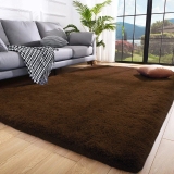 Tapete Sala Quarto 1,00×1,50 Shaggy Luxuoso Peludo Fofinho Tabaco Casa Laura Enxovais