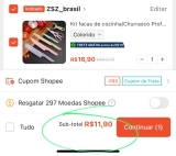 Kit facas de cozinha/Churrasco Profissional Antiaderente 6 Peças colorido