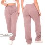 Calça Pantalona Feminina Cintura Alta Com Bolso Tecido Lanzinha
