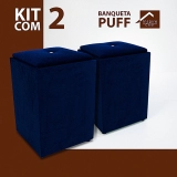 Kit 2 Puff Banqueta Almofadado