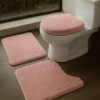 Tapete para Banheiro 3 Peças Pelúcia Algodão Macio Antiderrapante
