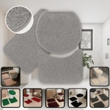 Tapete para Banheiro 3 Peças Pelúcia Algodão Macio Antiderrapante