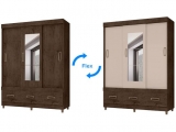 Guarda-roupa Casal com Espelho 3 Portas – de Correr 3 Gavetas Araplac