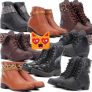 Seleção de botas e coturno