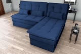 Sofá-cama Casal 3 Lugares Fixo Reclinável Veludo Matrix Dafne