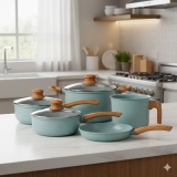 Jogo de Panelas de Alumínio Revestimento Cerâmico