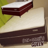 Cama Box Queen (Box + Colchão) Plumatex de Mola – Ensacada 53cm