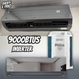 Ar Condicionado Split Inverter Philco Espelhado 9000 Btus Quente e Frio