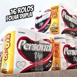Papel Higiênico VIP, Folha Dupla, Personal, 16 unidades, Branco (Embalagem pode variar)